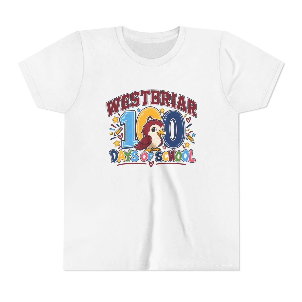 Westbriar 100 Days of School Youth Short Sleeve Tee