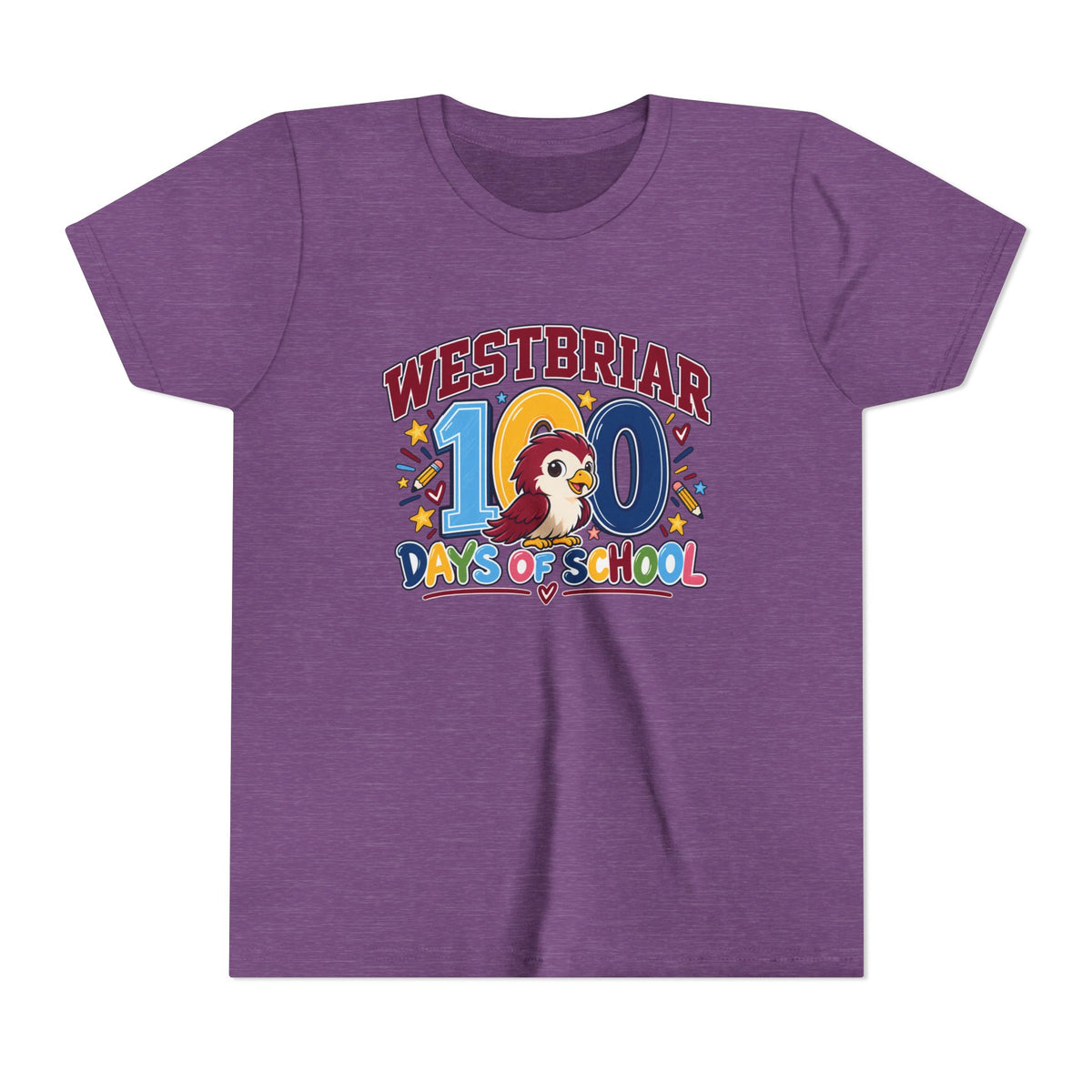 Westbriar 100 Days of School Youth Short Sleeve Tee