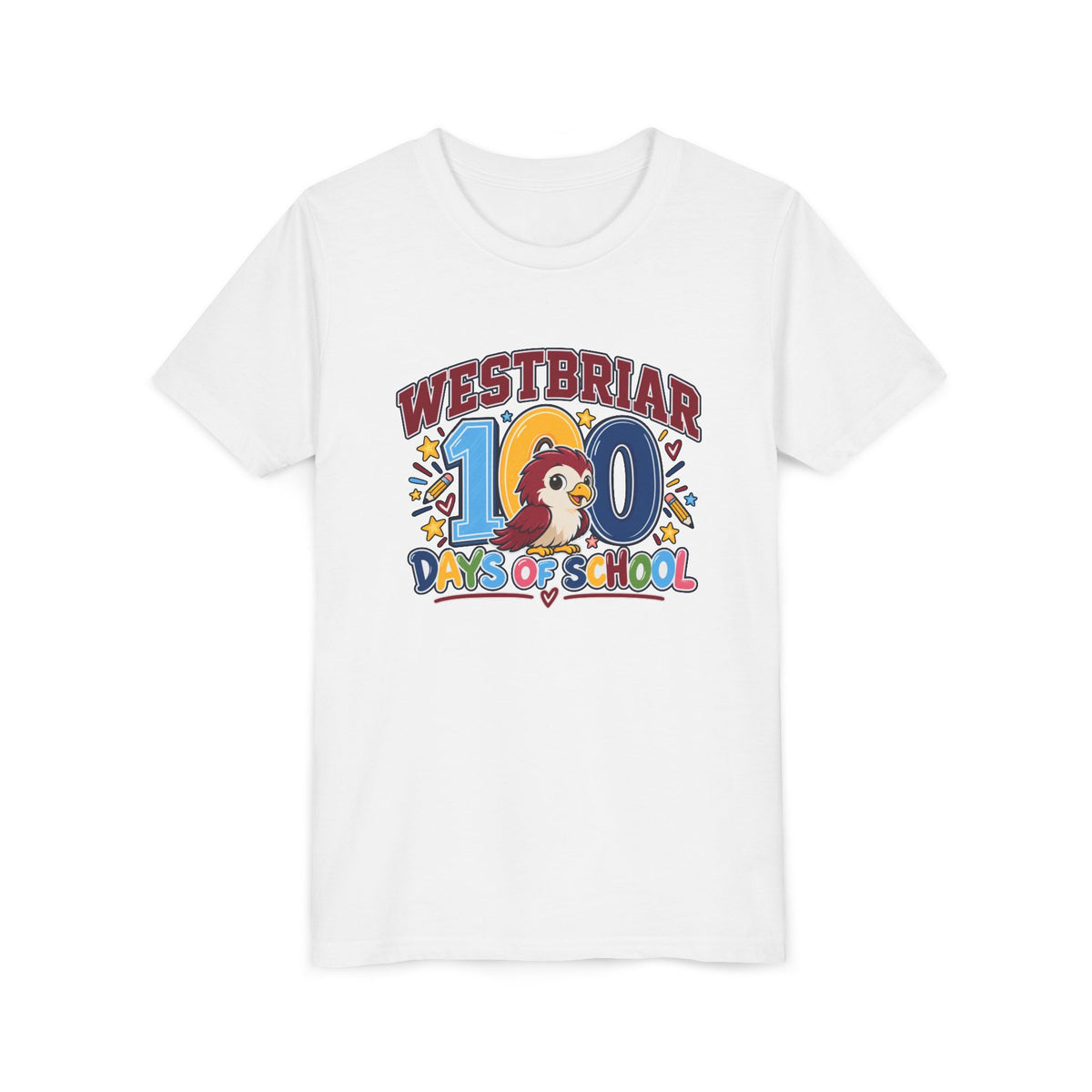 Westbriar 100 Days of School Youth Short Sleeve Tee