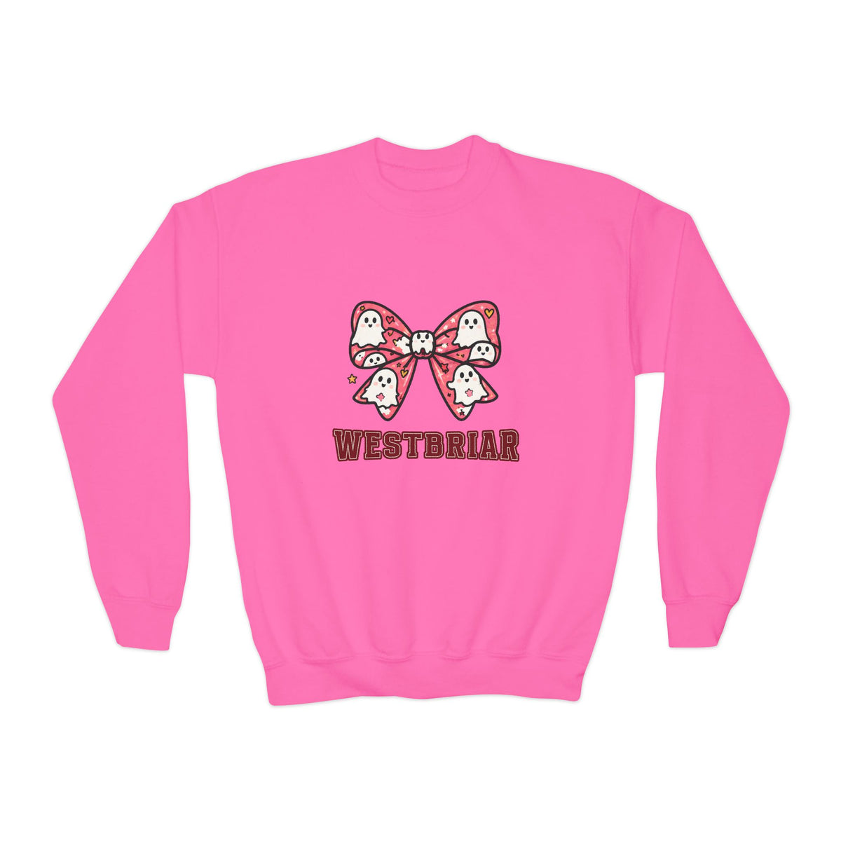 Girls Ghost Bow Crewneck — Westbriar Halloween