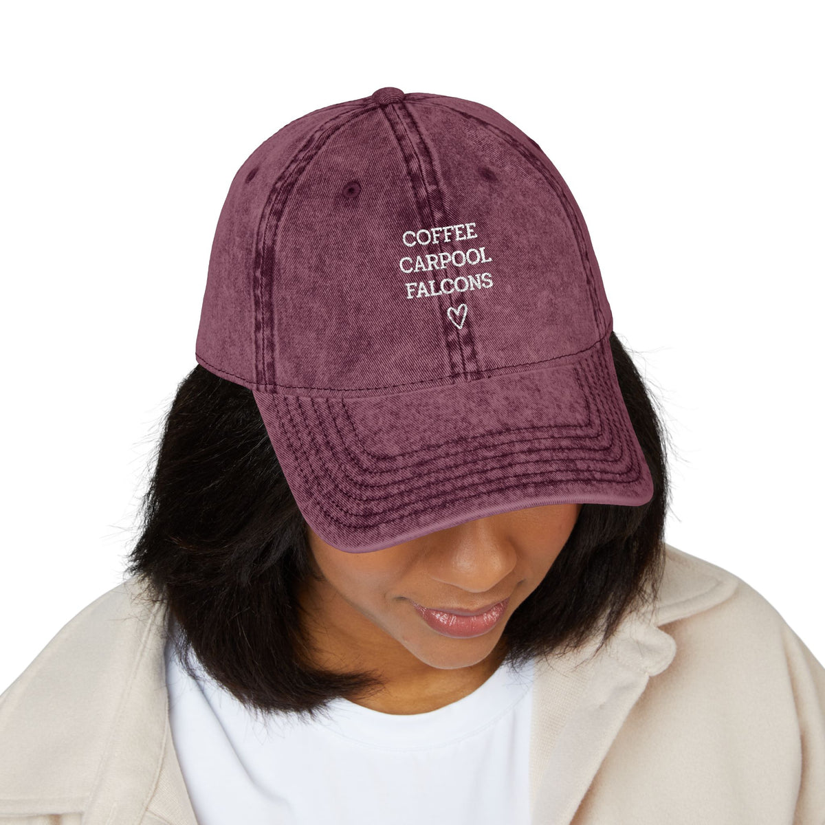 Coffee • Carpool • Falcons Vintage Hat — Embroidered
